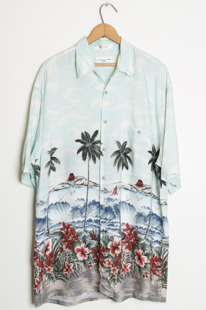 Ocean Surf Scene Vintage Hawaiian Shirt
