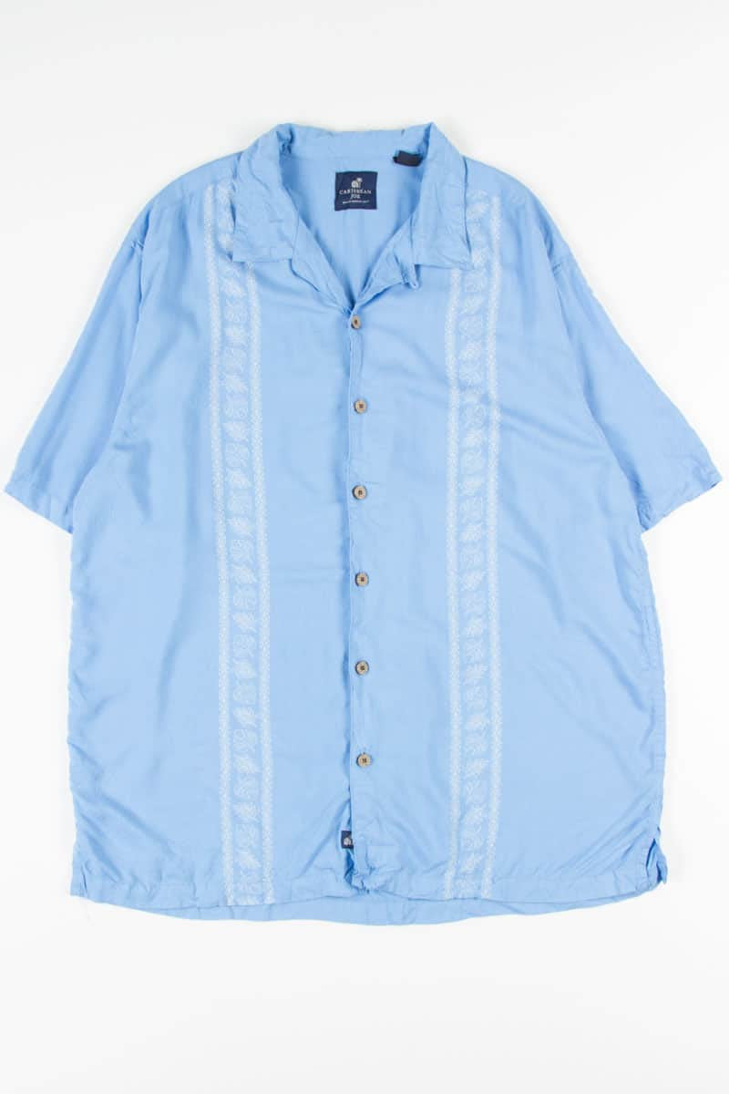 Blue Bowling Stripes Vintage Hawaiian