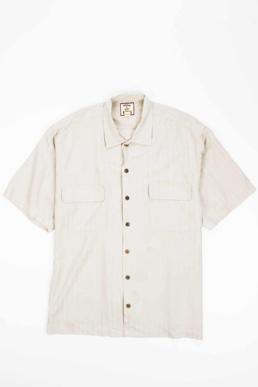 Vintage Tan Double Pocket Silk Hawaiian Shirt