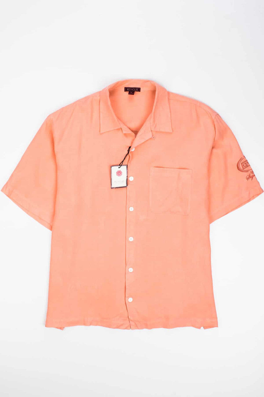 Deadstock Peachy Pink Knit Silk Hawaiian 1