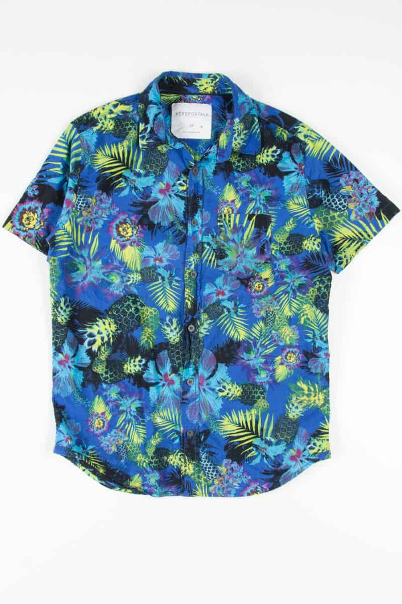 Royal & Lime Pineapple Hawaiian Shirt