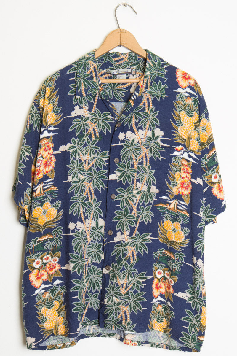 Pineapple Palm Tree Vintage Hawaiian Shirt