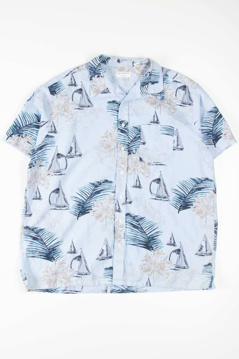 Blue Sailboat Hawaiian Shirt