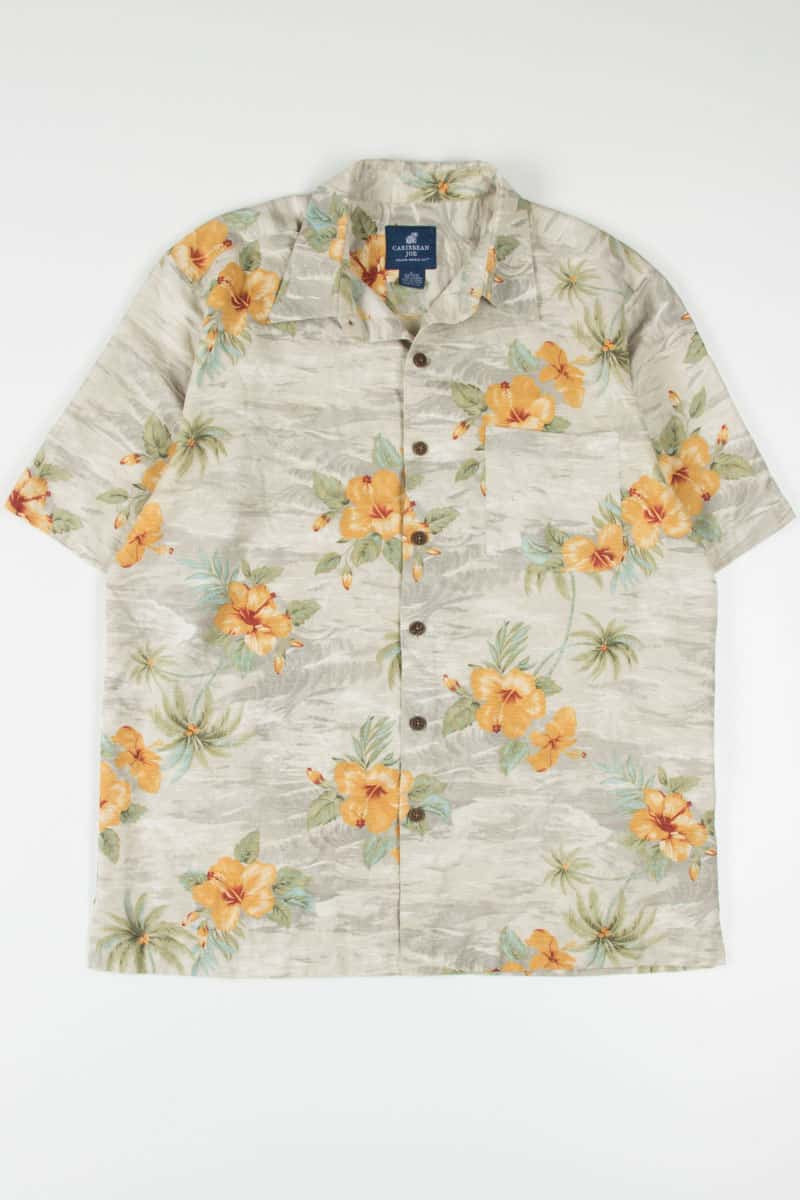 Orange Hibiscus Hawaiian Shirt 1