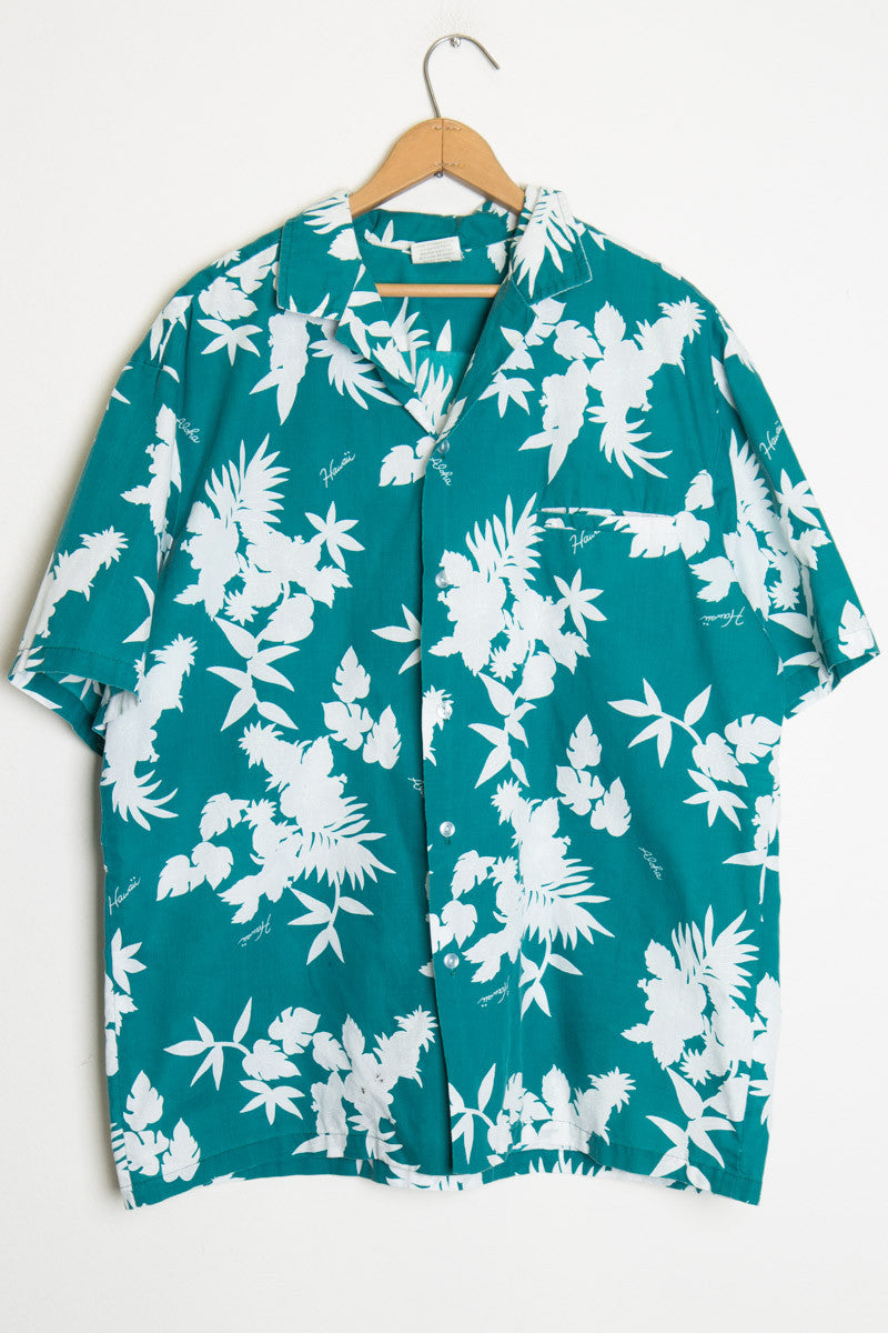 Teal Vintage Hawaiian Shirt