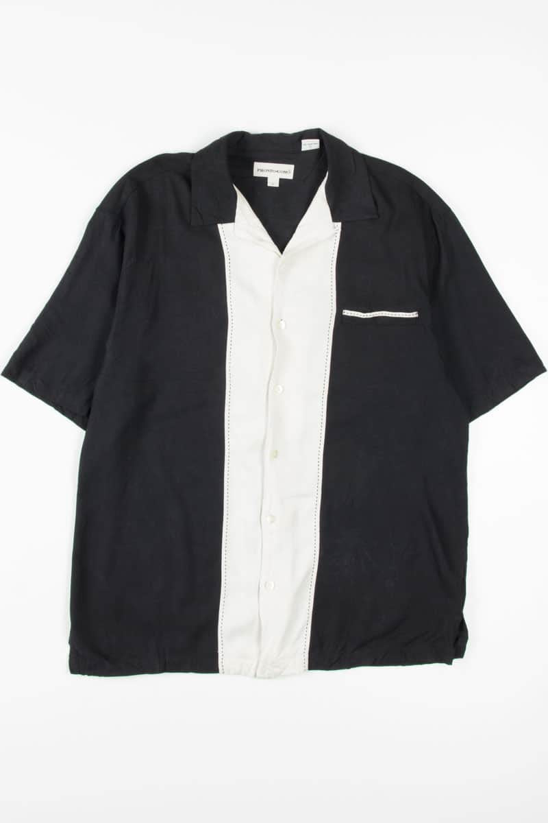Black Bowling Style Hawaiian Shirt