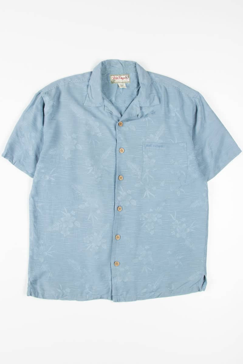 Blue Shadowed Floral Hawaiian Shirt