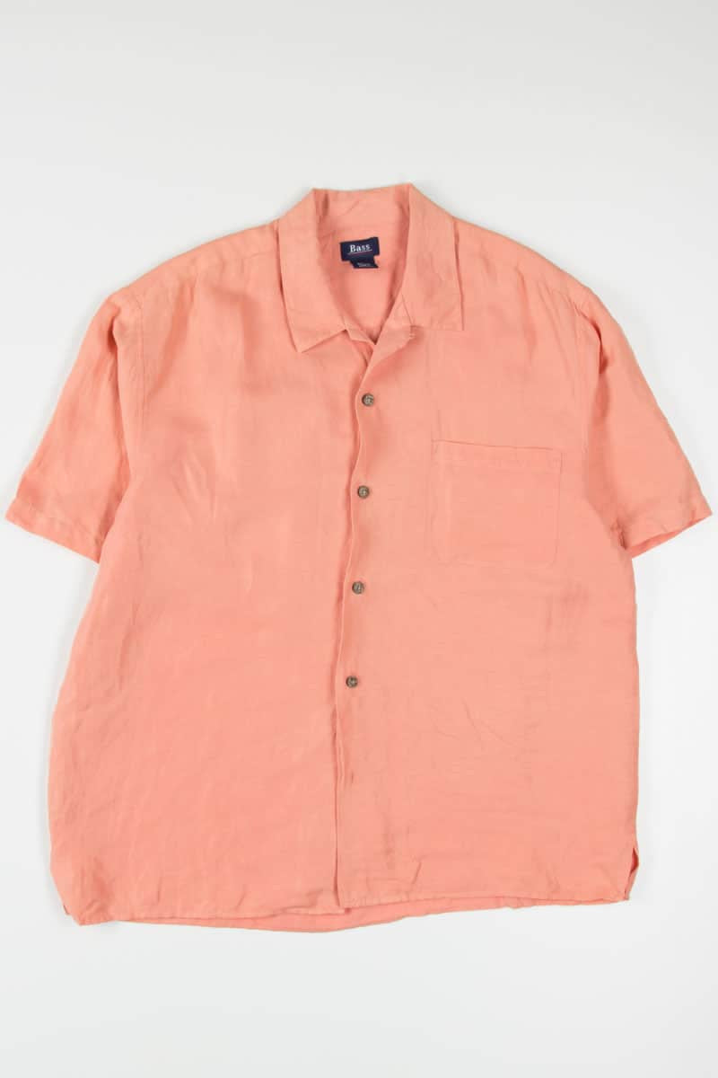 Coral Linen & Silk Hawaiian Shirt