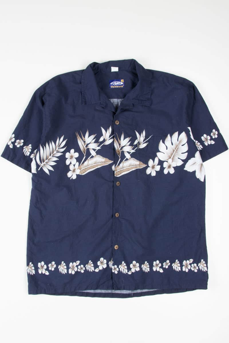 Blue 90s Floral Hawaiian Shirt