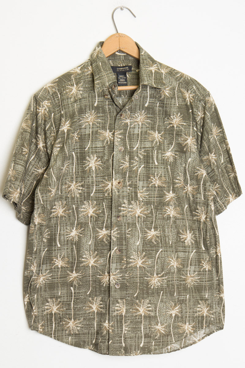 Green Palm Tree Vintage Hawaiian Shirt 1