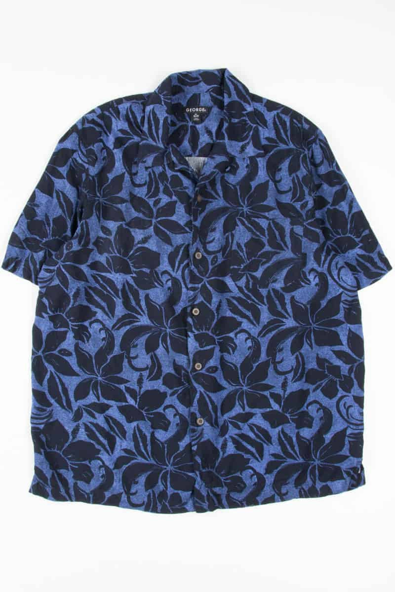 Black & Blue Floral Hawaiian Shirt