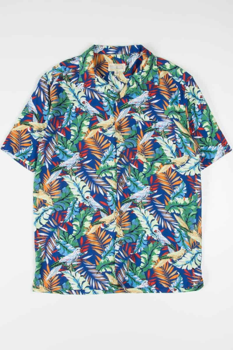 Royal Blue Parrots Hawaiian Shirt