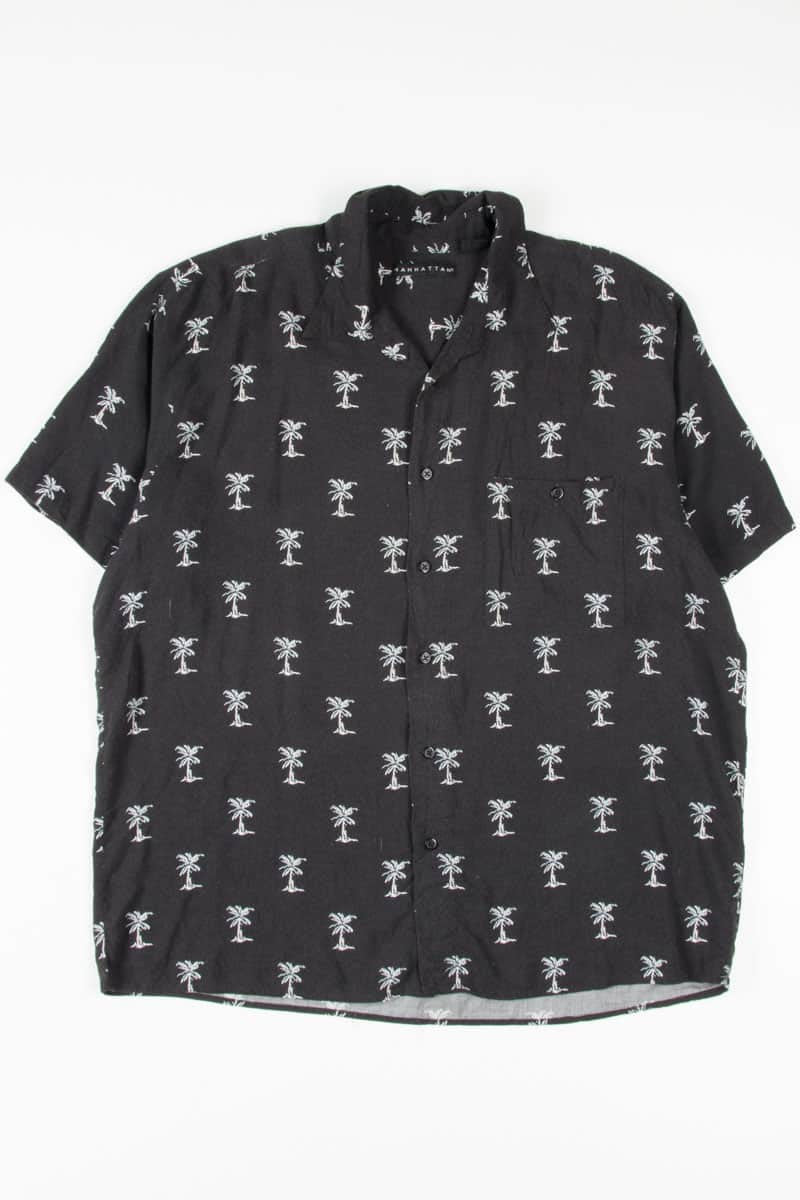 Black Palm Trees Hawaiian Shirt