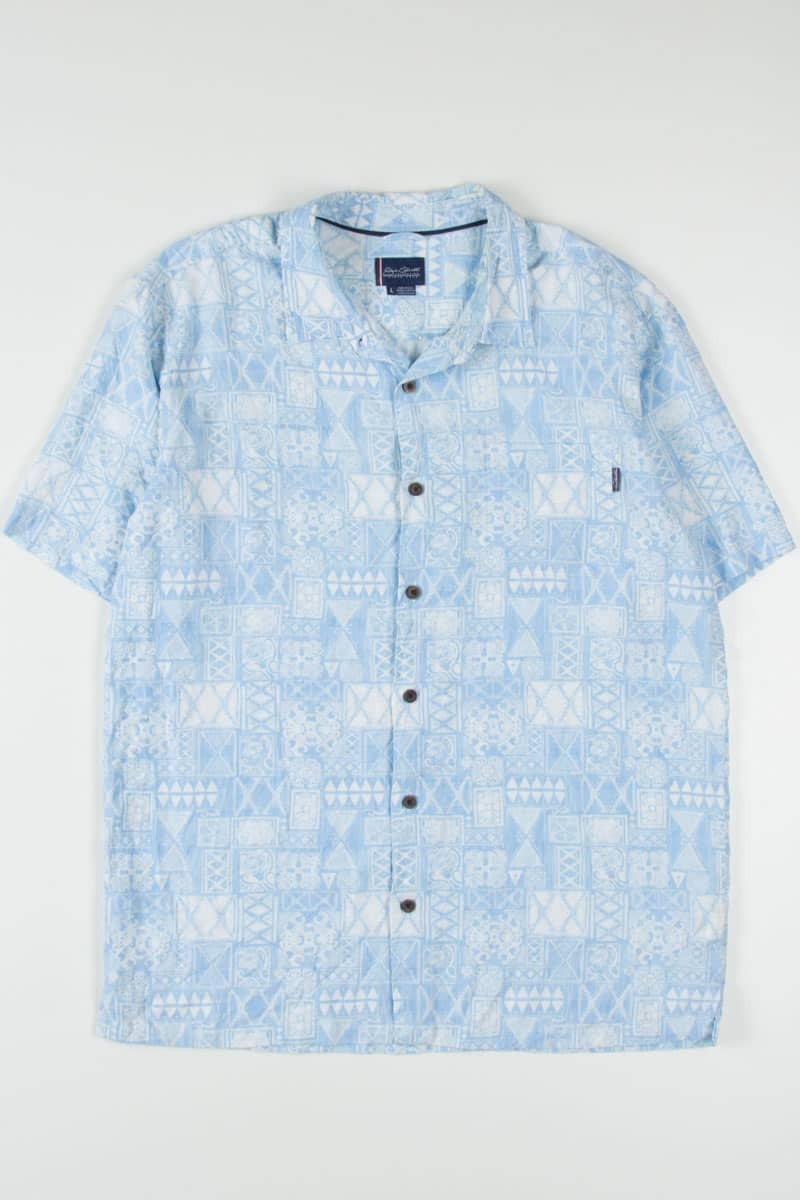 Blue Tribal Print Hawaiian Shirt