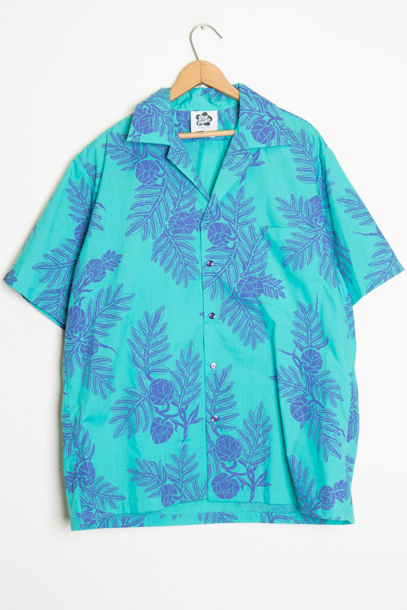 Teal and Purple Vintage Hawaiian Shirt