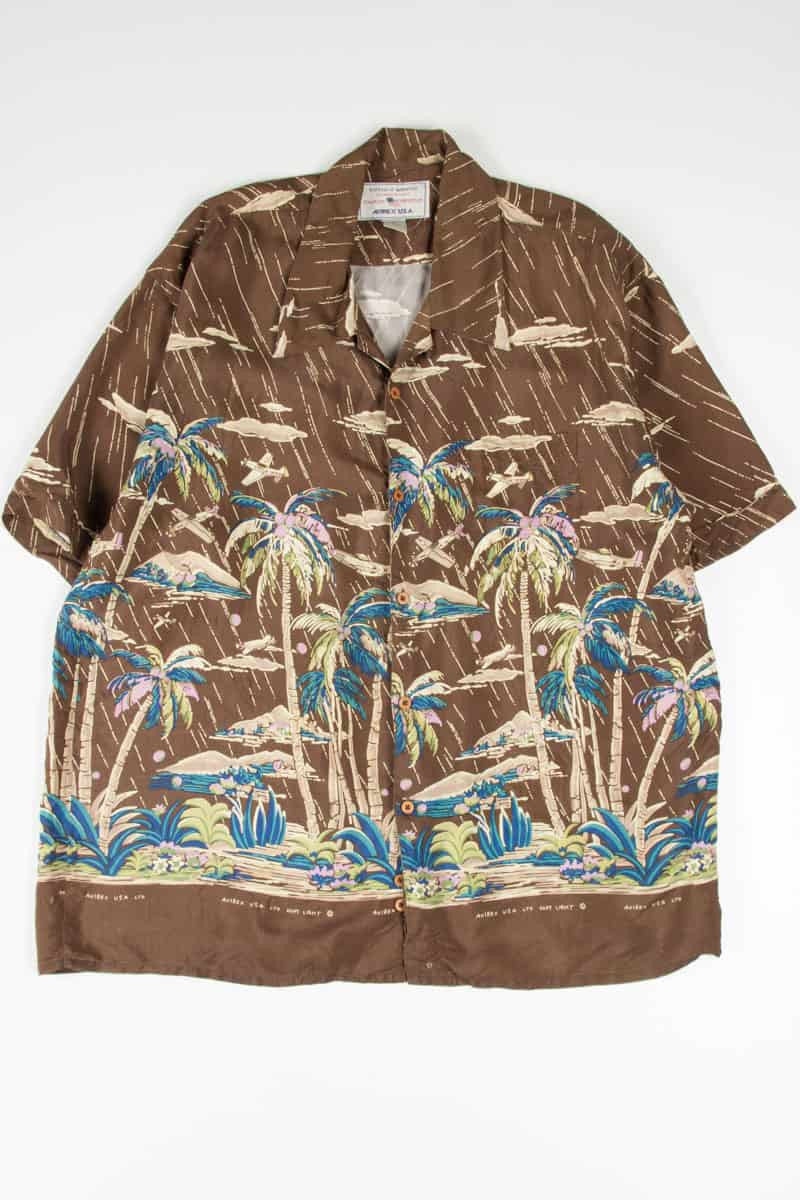 Brown Airplanes Hawaiian Shirt