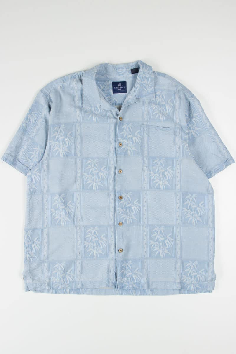 Blue Checkered Hawaiian Shirt