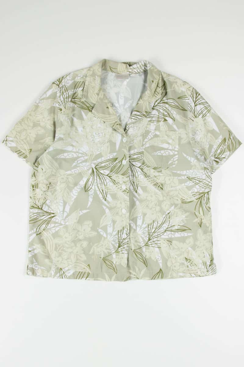 Green Abstract Orchids Hawaiian Shirt