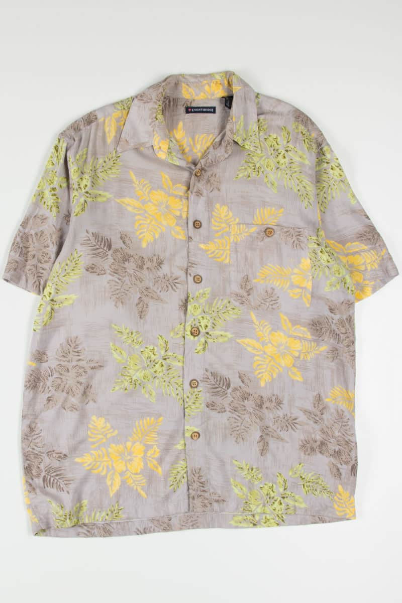 Floral Stamped Print Hawaiian Shirt
