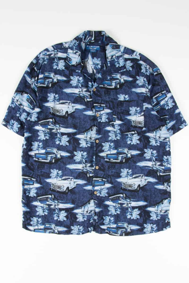 Blue Classic Car Hawaiian Shirt