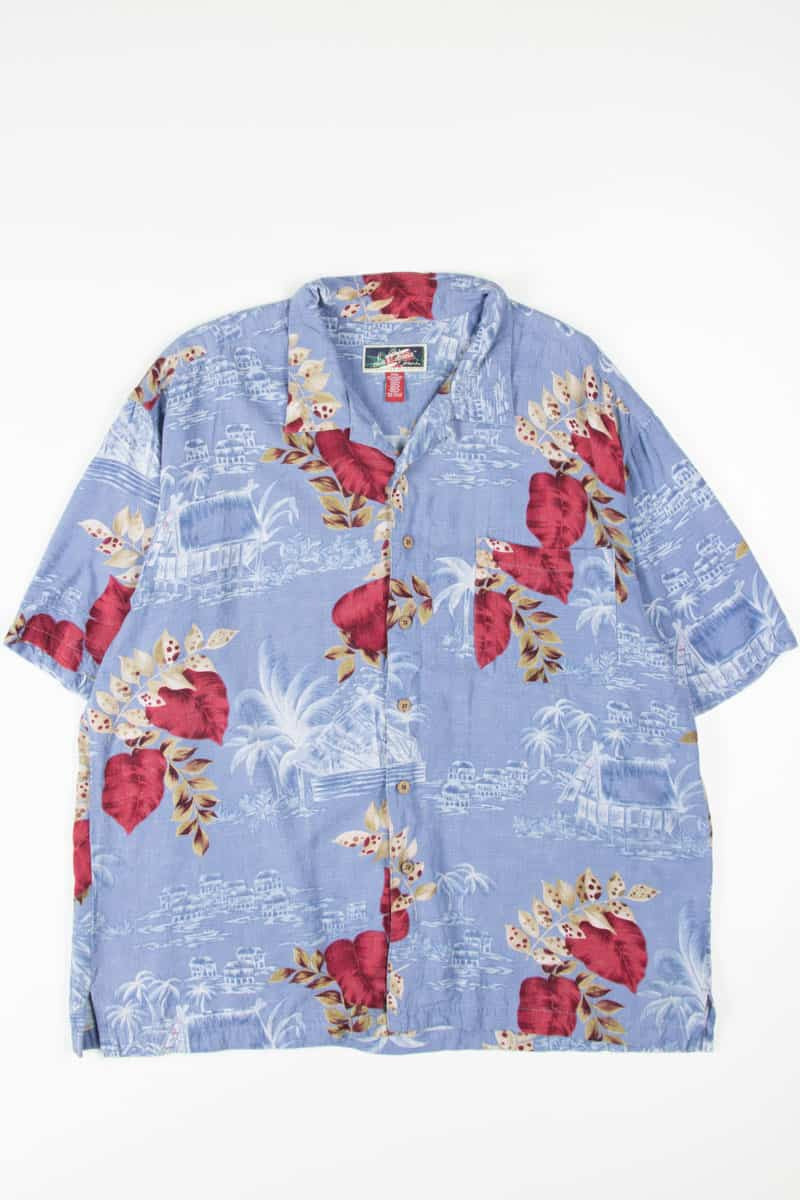 Blue Village Huts Hawaiian Shirt