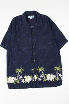 Navy Palm Tree Hawaiian Shirt