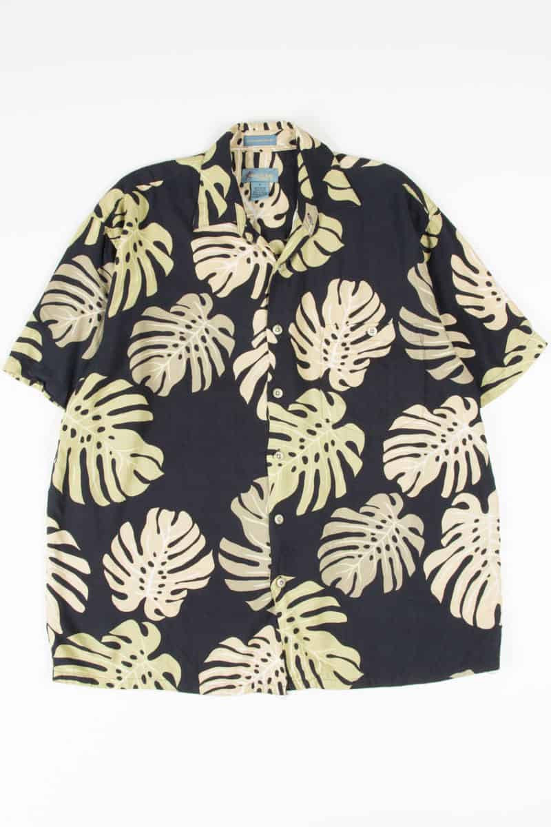 Black Monstera Leaves Hawaiian Shirt