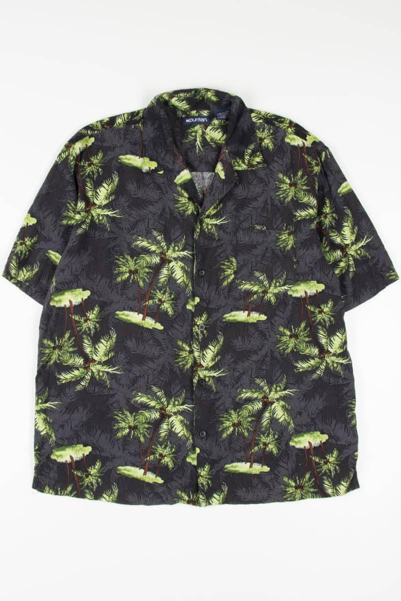 Black & Green Palm Trees Hawaiian Shirt 1847
