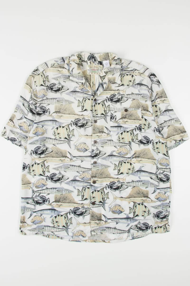 Vintage Fish Print Hawaiian Shirt 1848