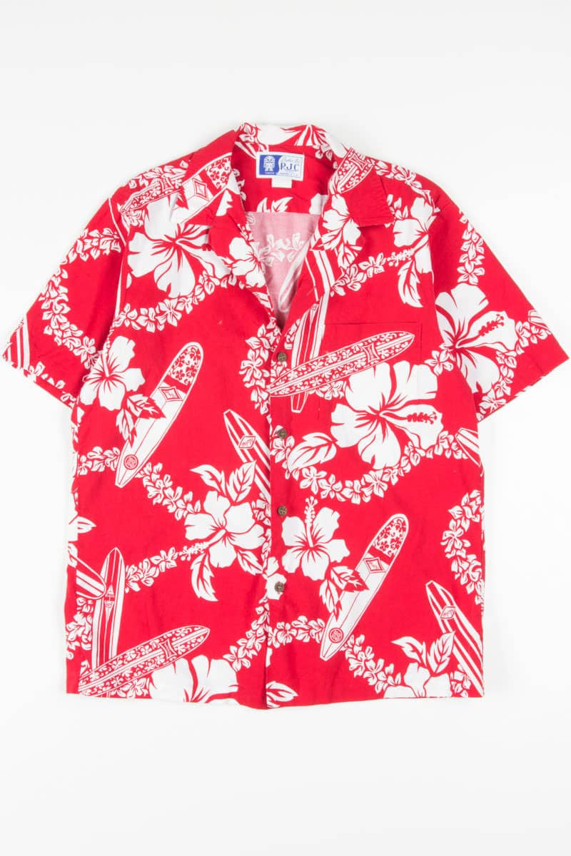 Red Surfboard Hawaiian Shirt 1878
