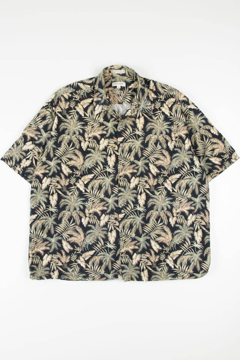 Black Leaf Print Hawaiian Shirt 1947