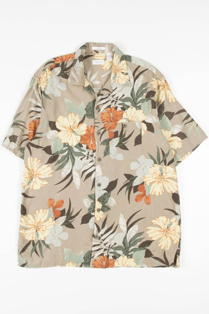 Silk Blend Hibiscus Hawaiian Shirt 1953