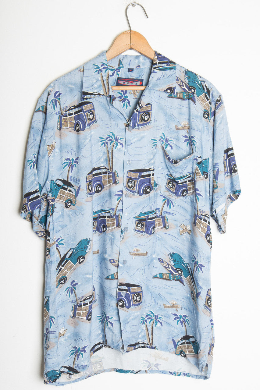 Blue Woody Vintage Hawaiian