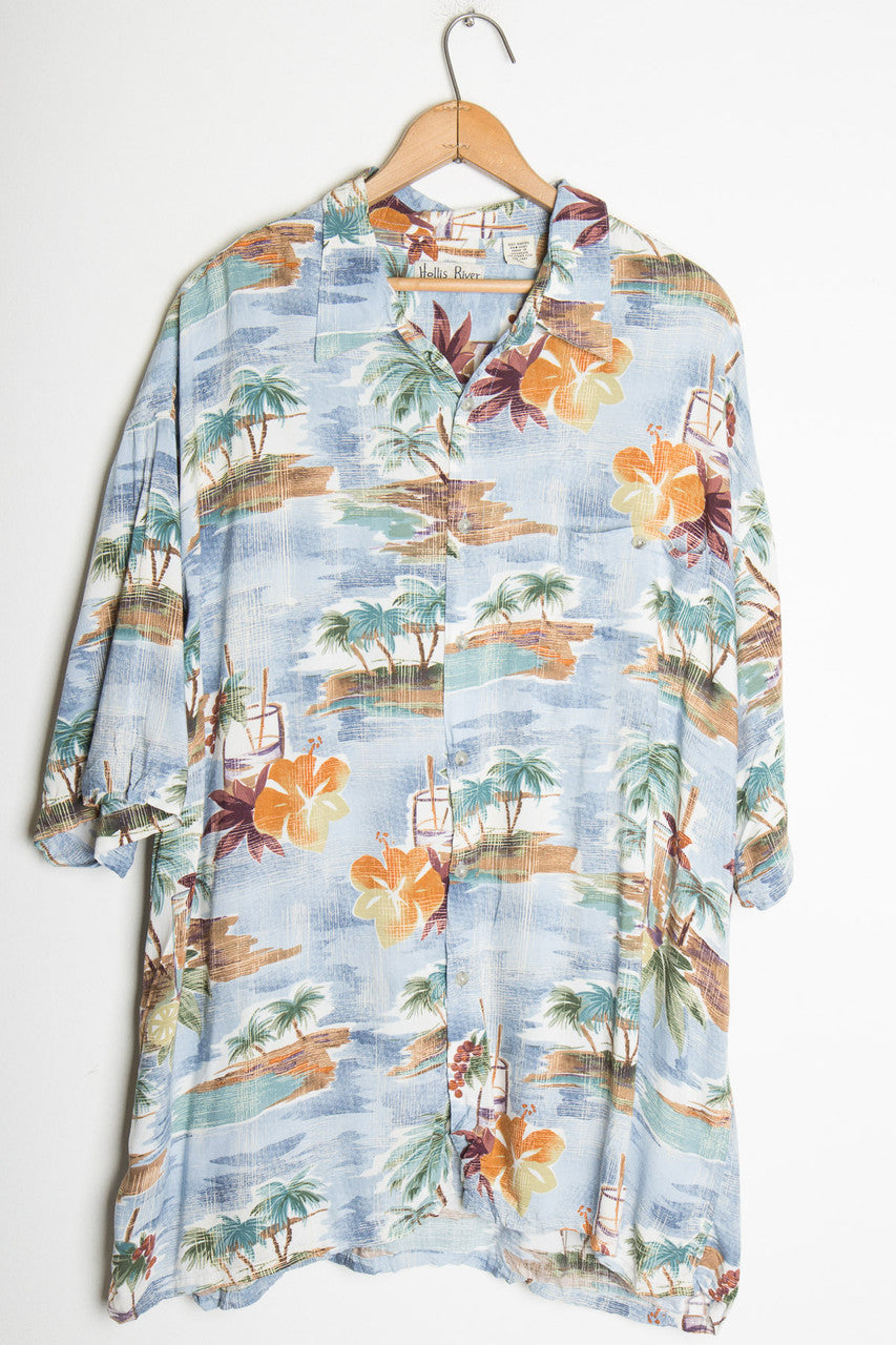 Floral Drinks Vintage Hawaiian