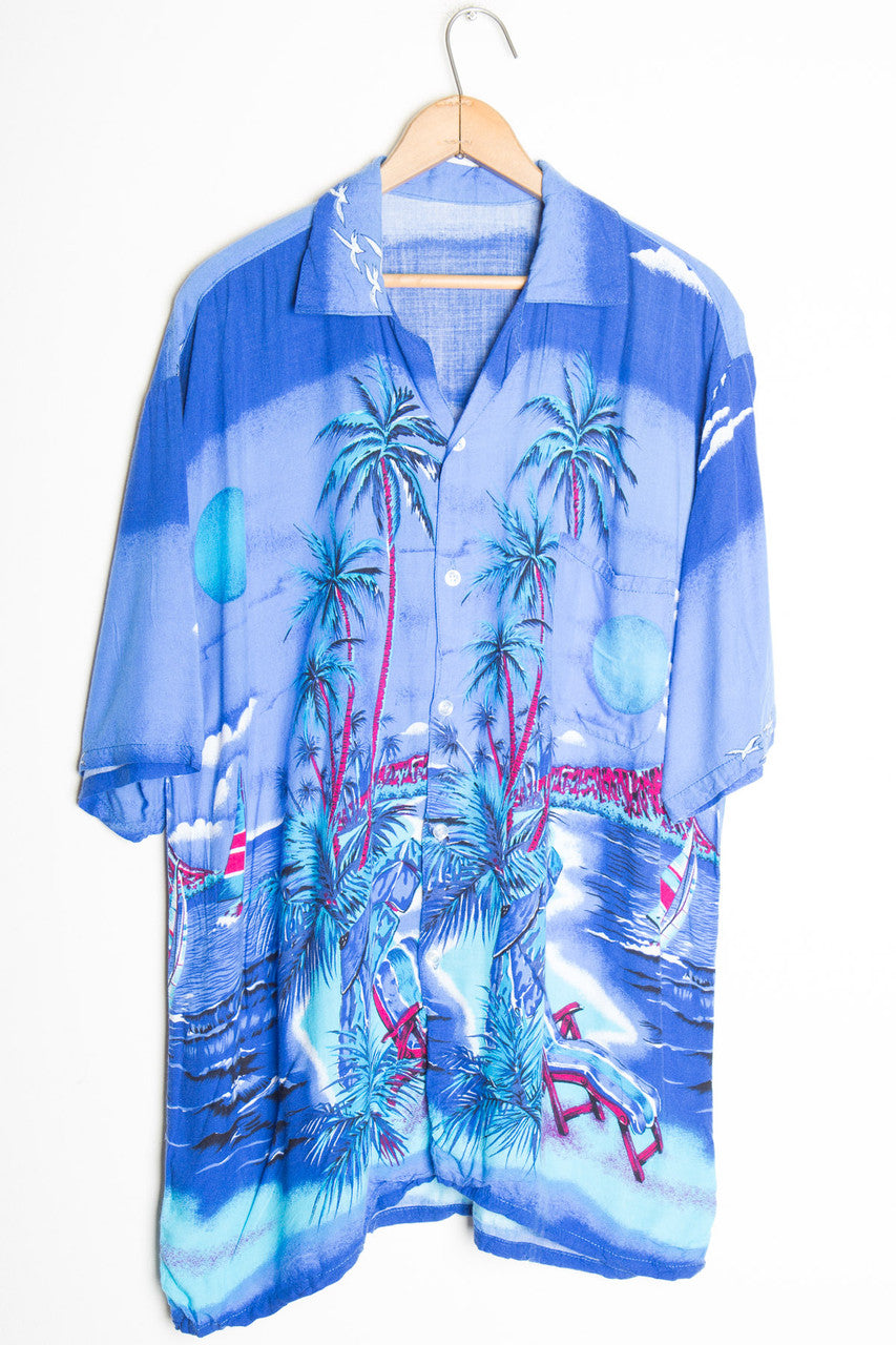 Blue Beach Vintage Hawaiian