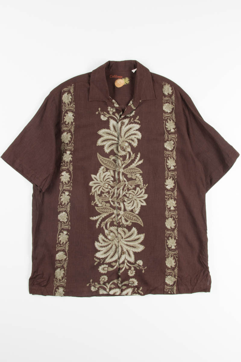 Brown Bowling Striped Vintage Hawaiian