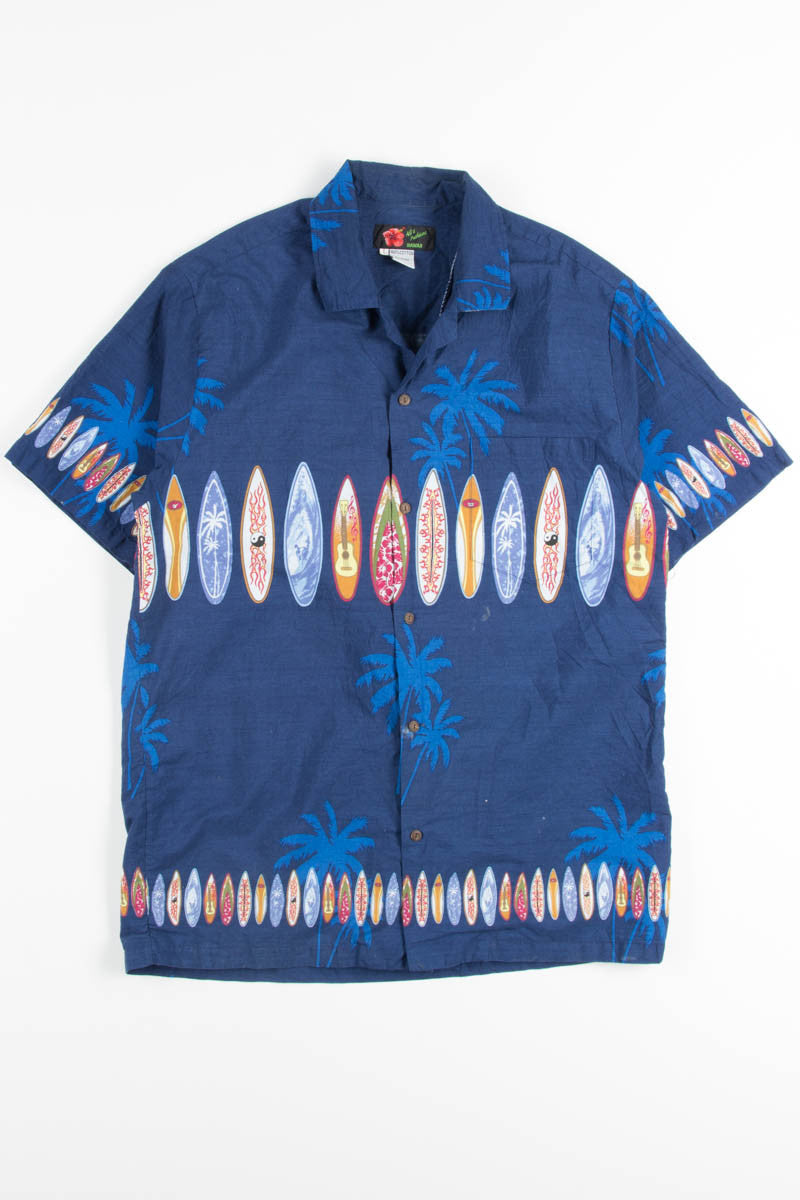 Blue Surfboard Vintage Hawaiian