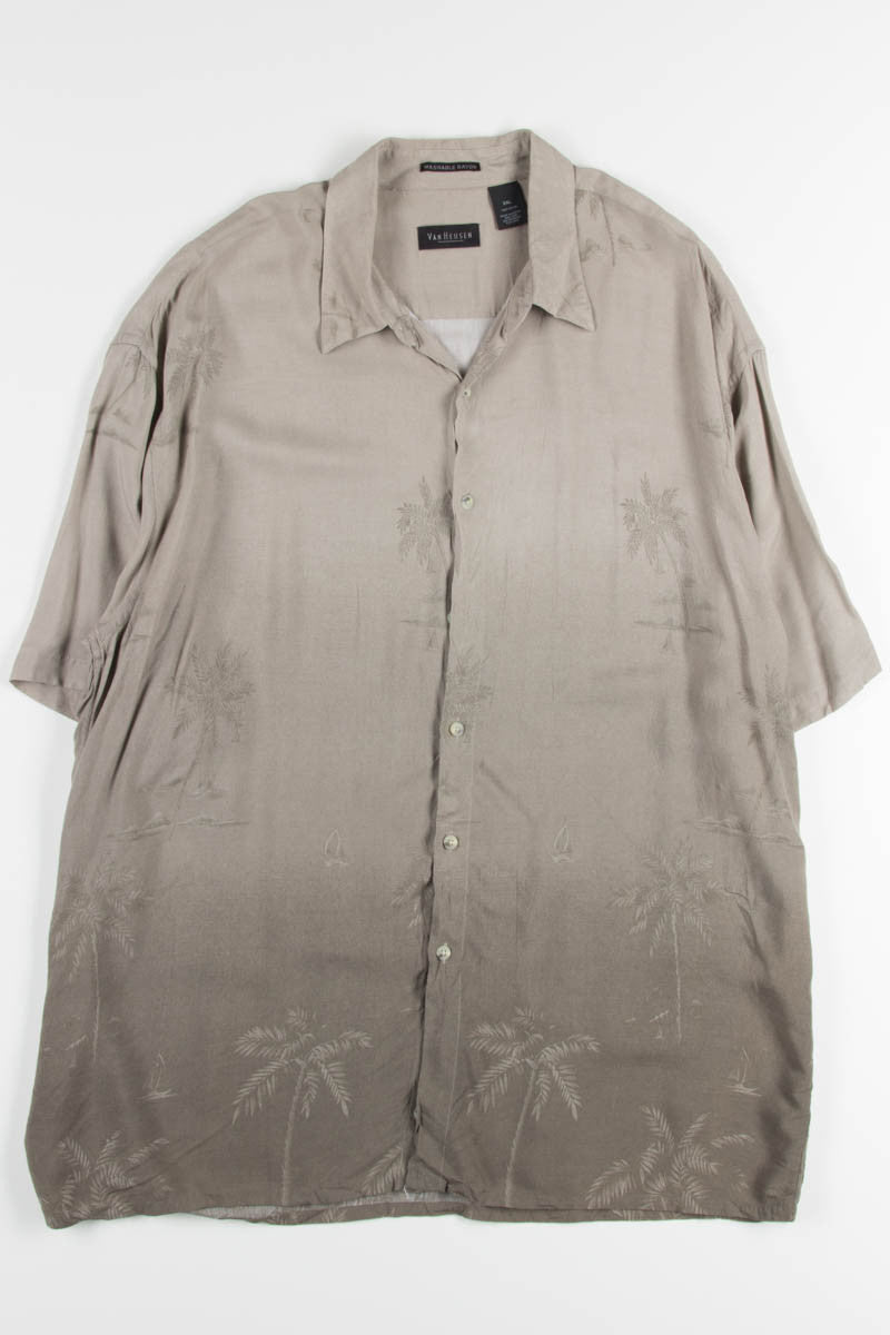 Grey Ombre Palm Tree Vintage Hawaiian