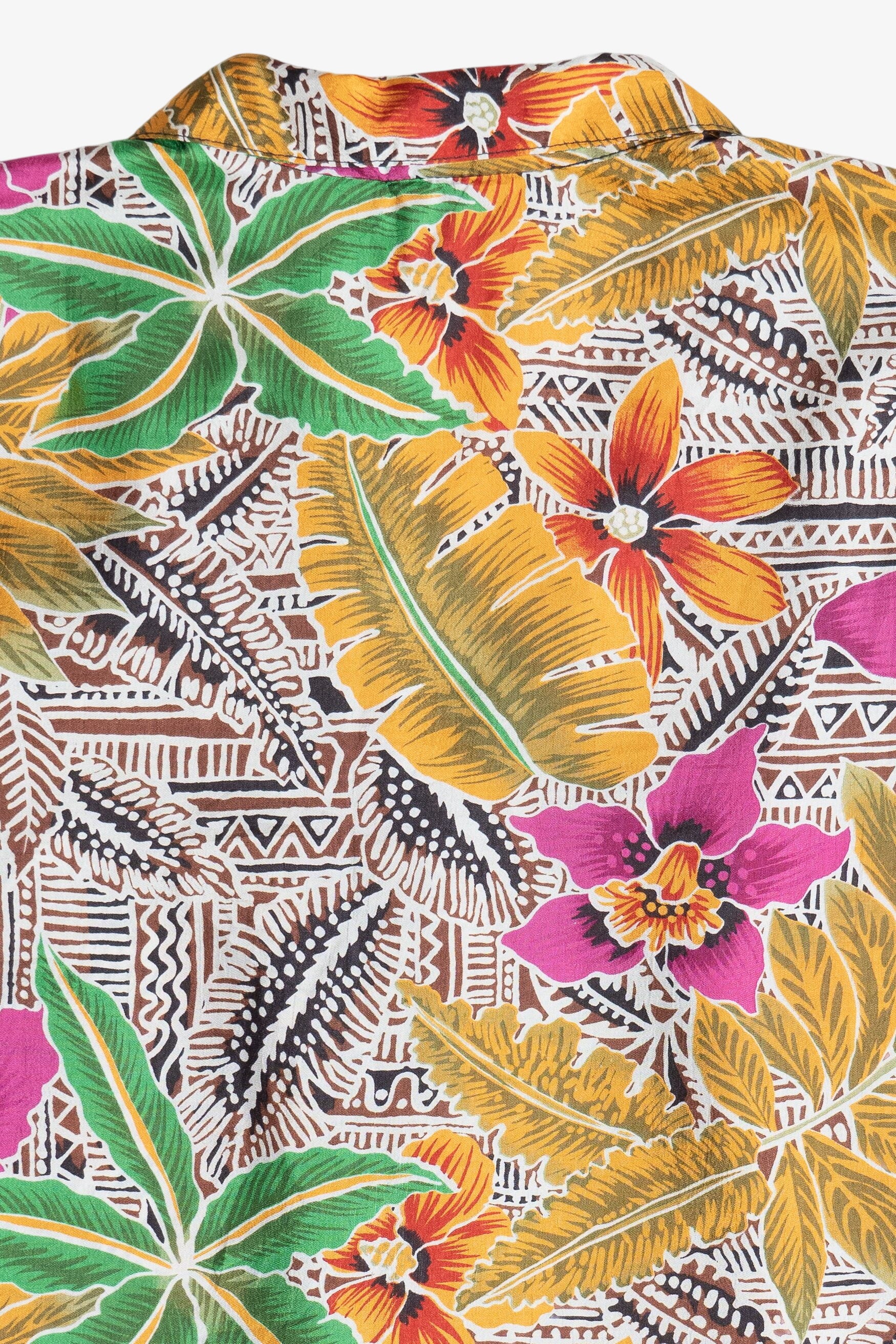 Vintage Notations Silky Button Up Hawaiian Shirt (1990s)
