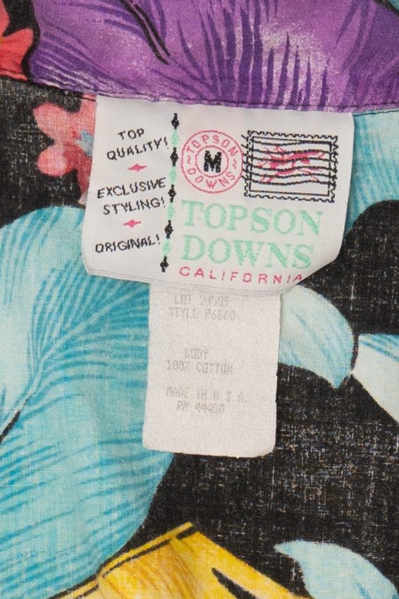 Vintage Topson Downs Colorful Tie Waist Blouse (1980s)