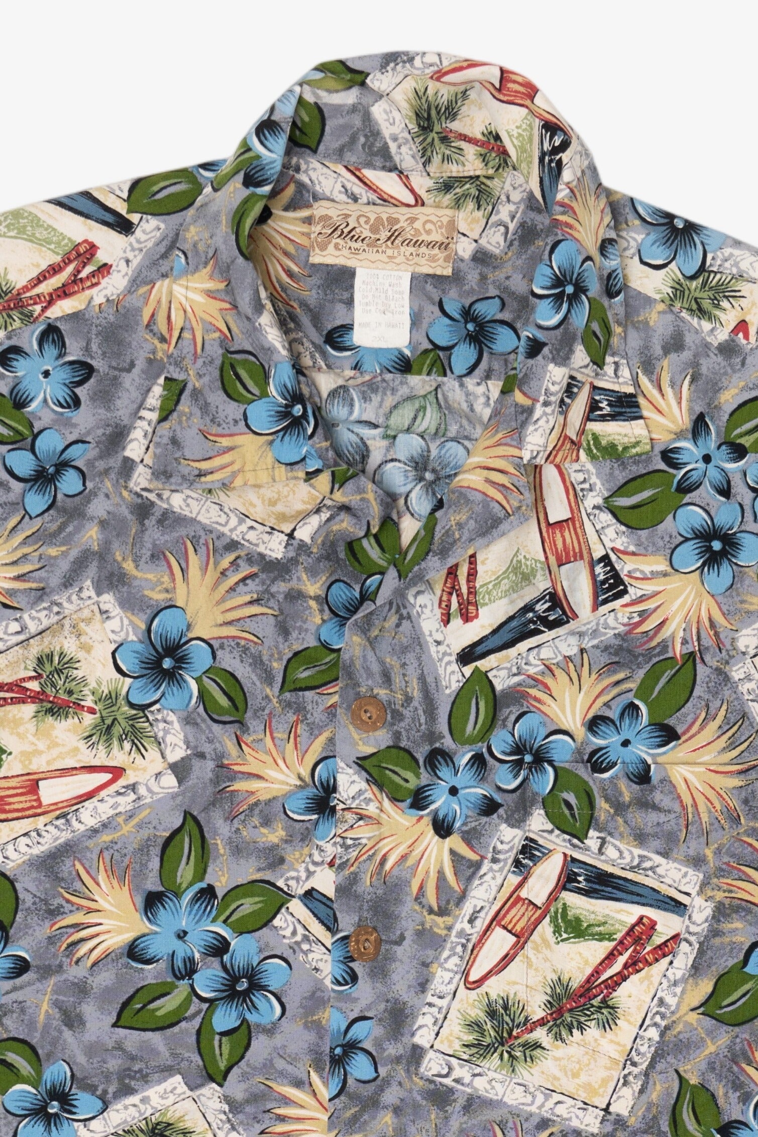 Vintage Blue Hawaii Button Up Hawaiian Shirt (1990s)