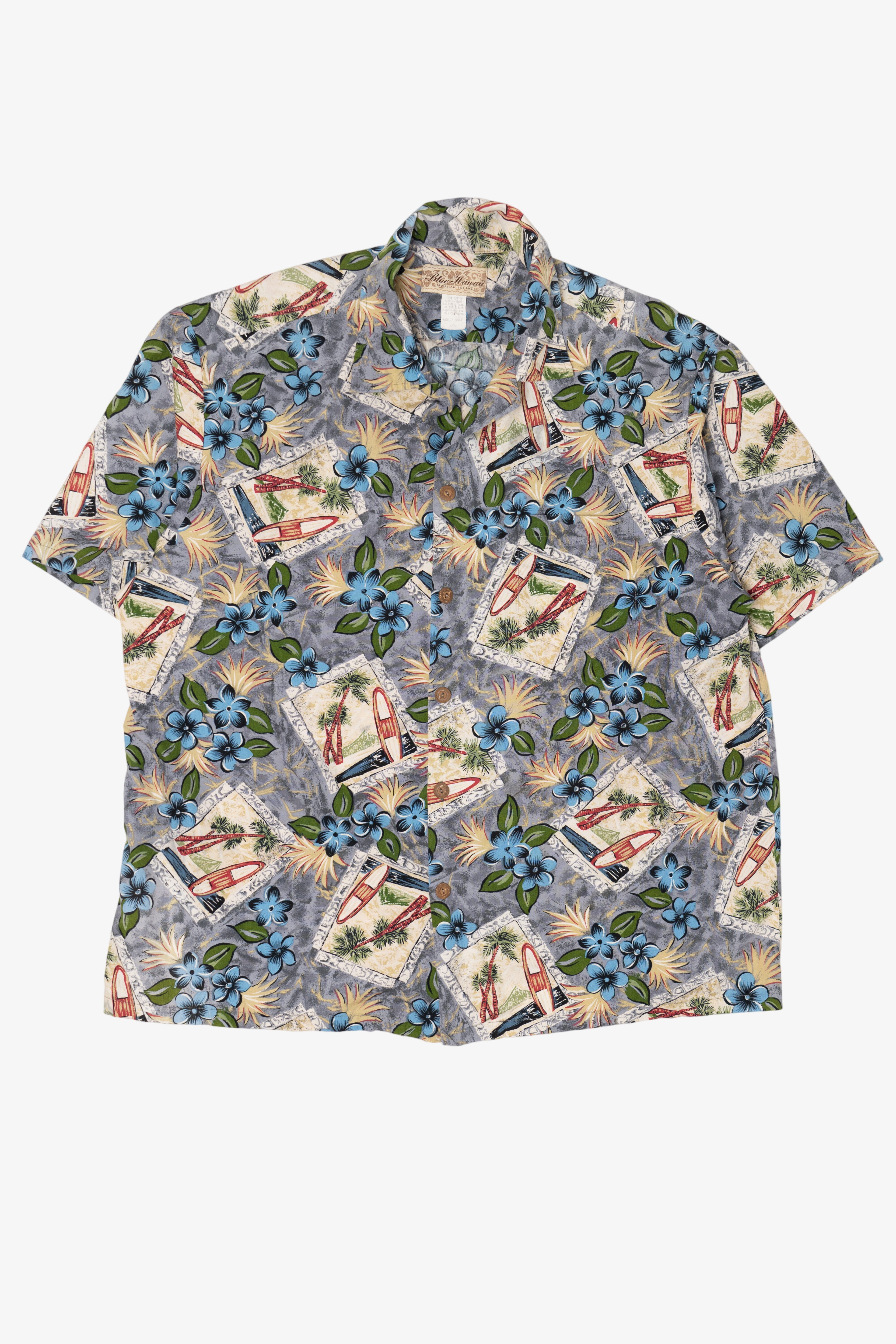 Vintage Blue Hawaii Button Up Hawaiian Shirt (1990s)
