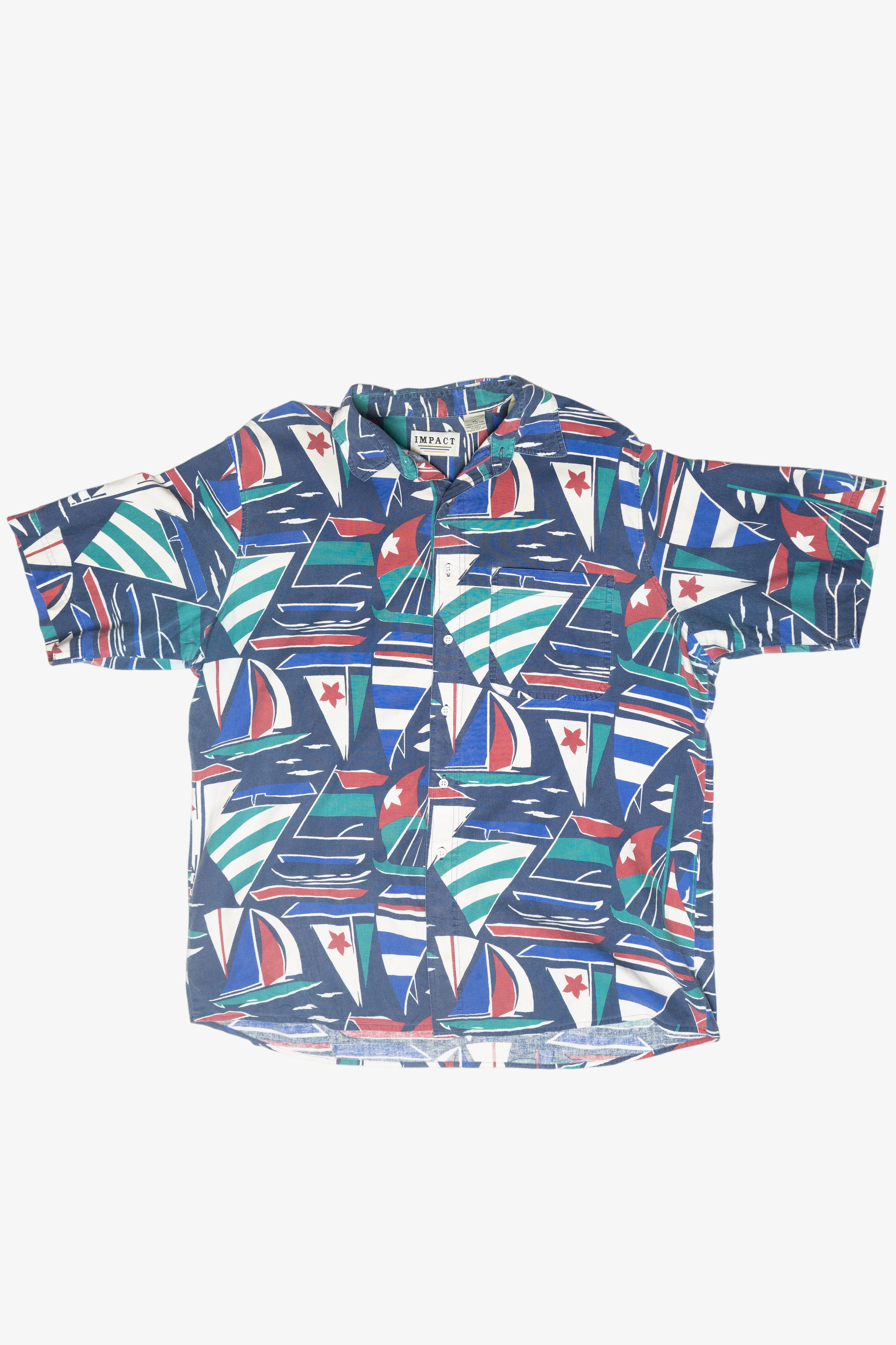 Vintage Impact Sailboats Hawaiian Shirt (1980s)