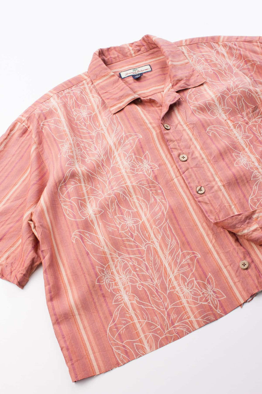 Tommy Bahama Cropped Hawaiian Shirt (2000s)