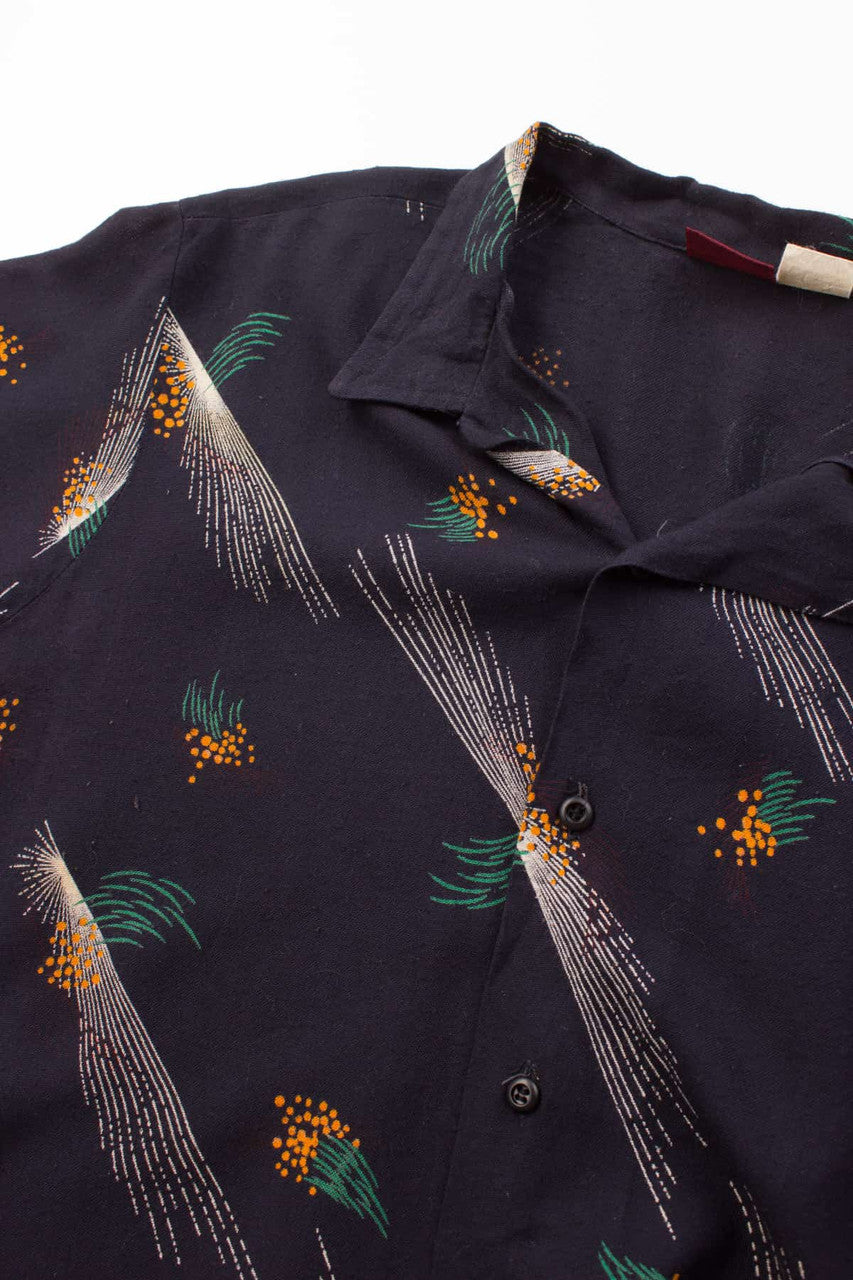 Cropped Vintage Burst Print Shirt