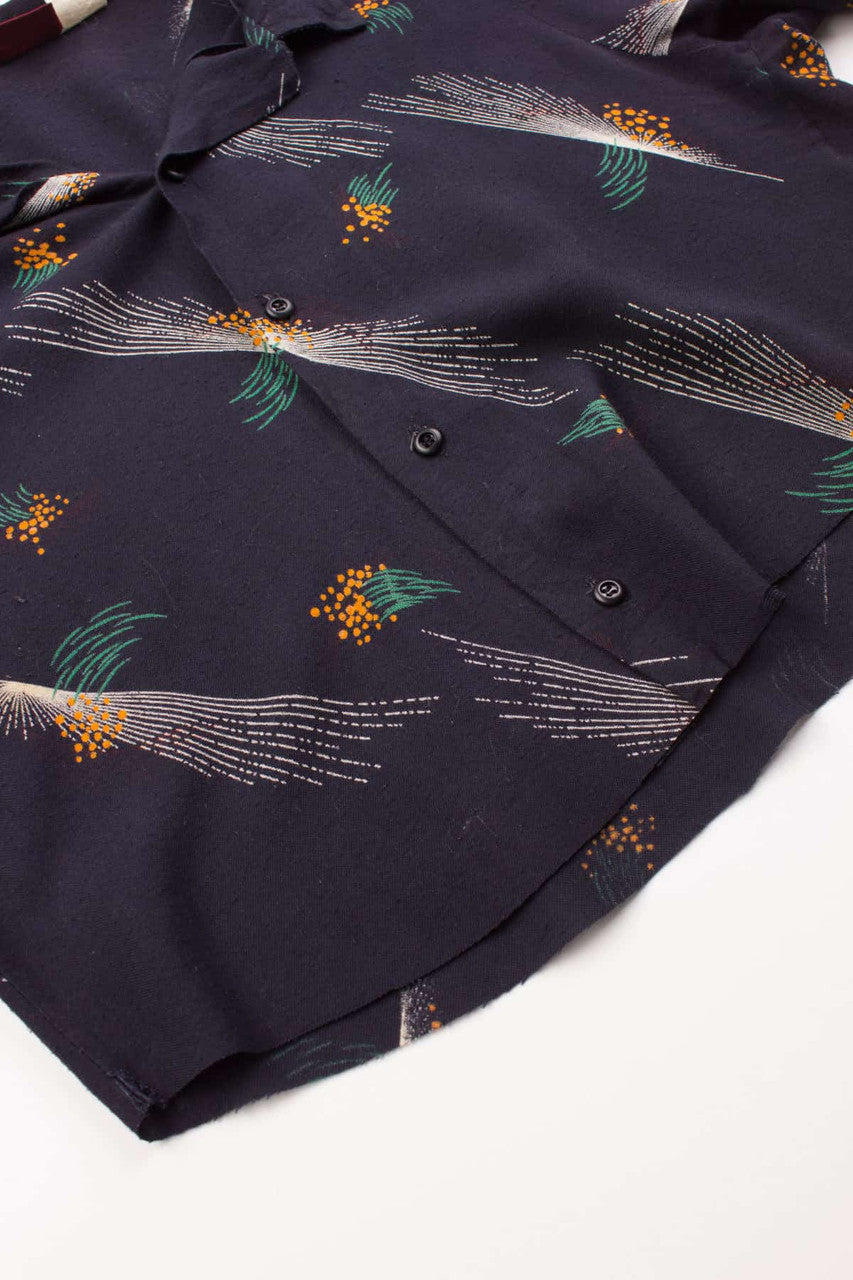 Cropped Vintage Burst Print Shirt