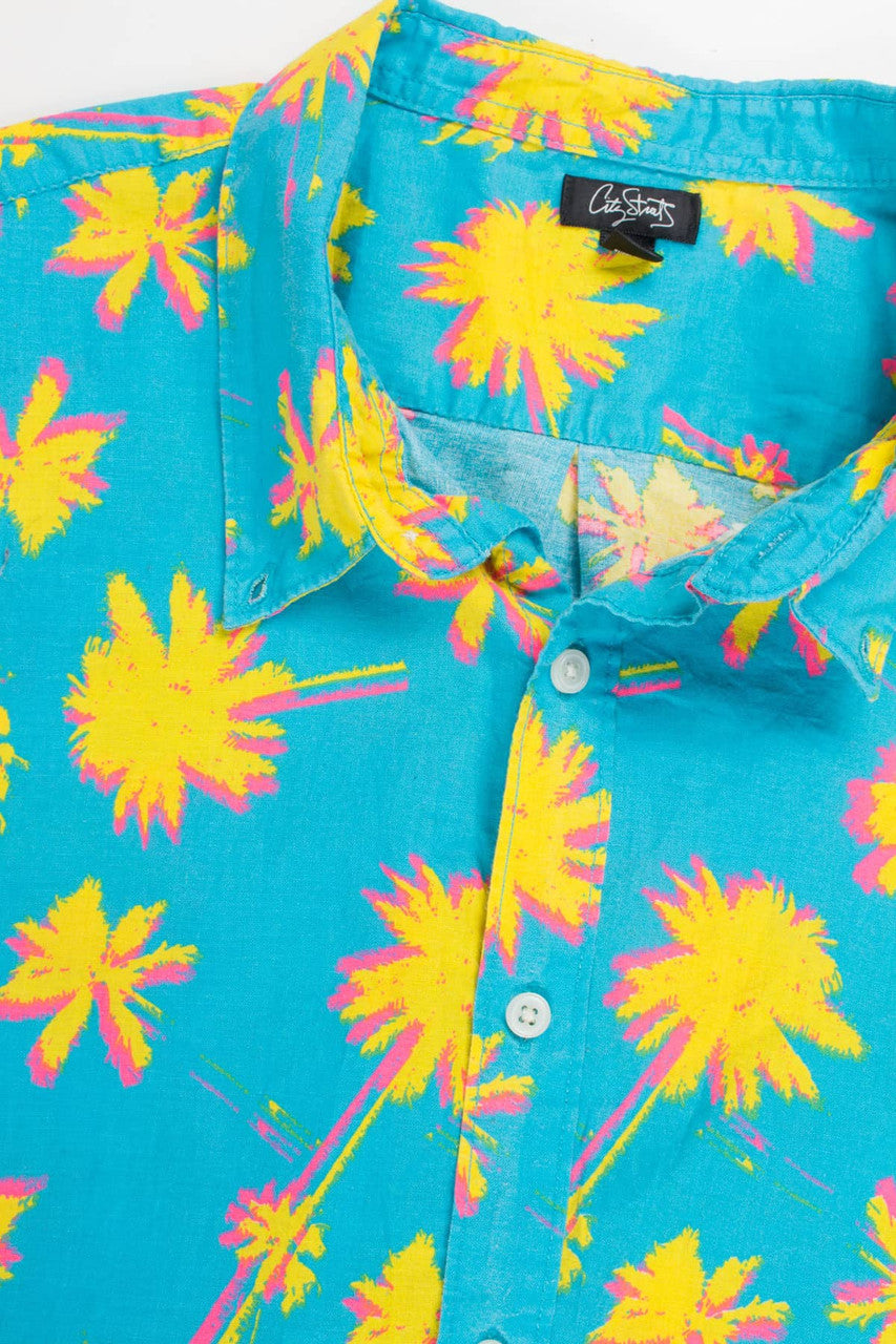 Palm Tree Silhouette Hawaiian Shirt 1987