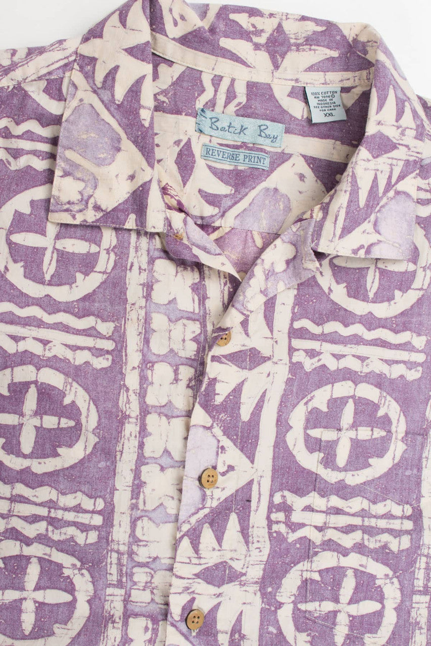 Vintage Purple Batik Bay Hawaiian Shirt 2001