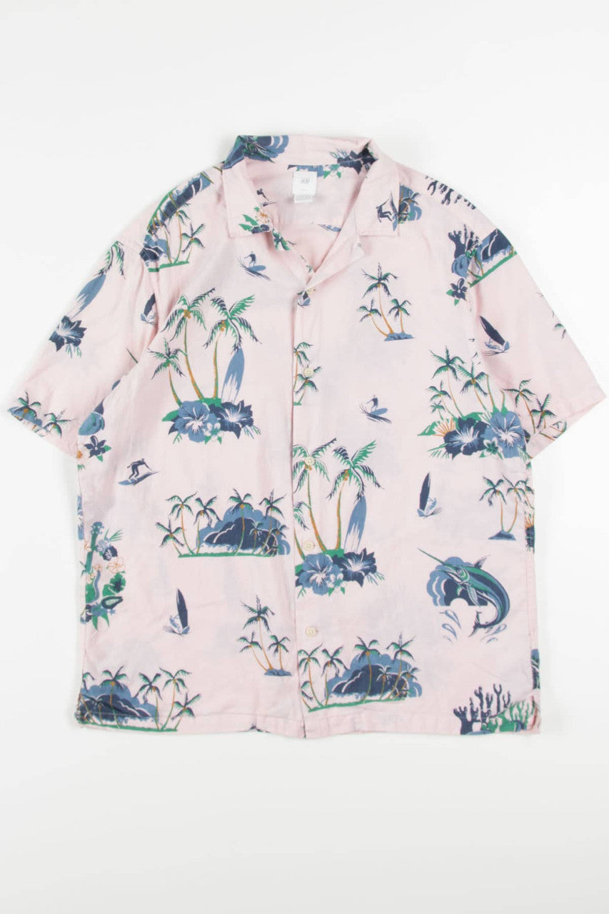 Pastel Pink Surfer Hawaiian Shirt 2031