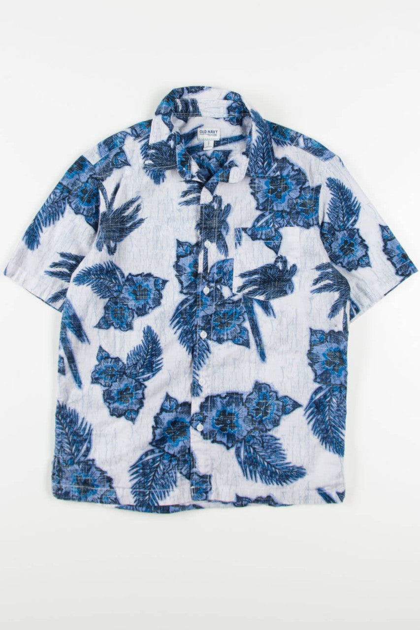 Vintage Crackle Hibiscus Hawaiian Shirt 2039
